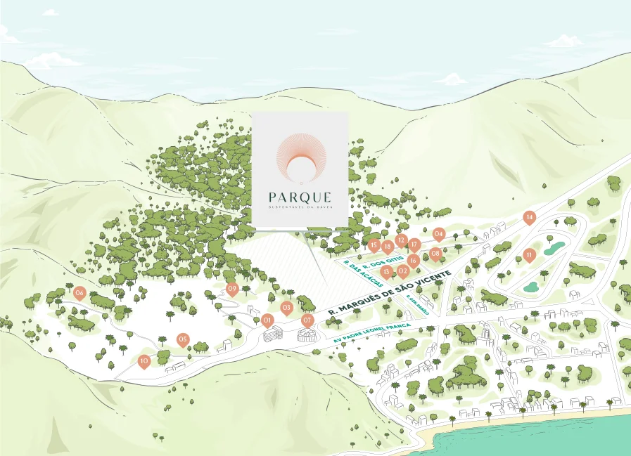 Mapa ilustrativo da localização do empreendimento na Gávea