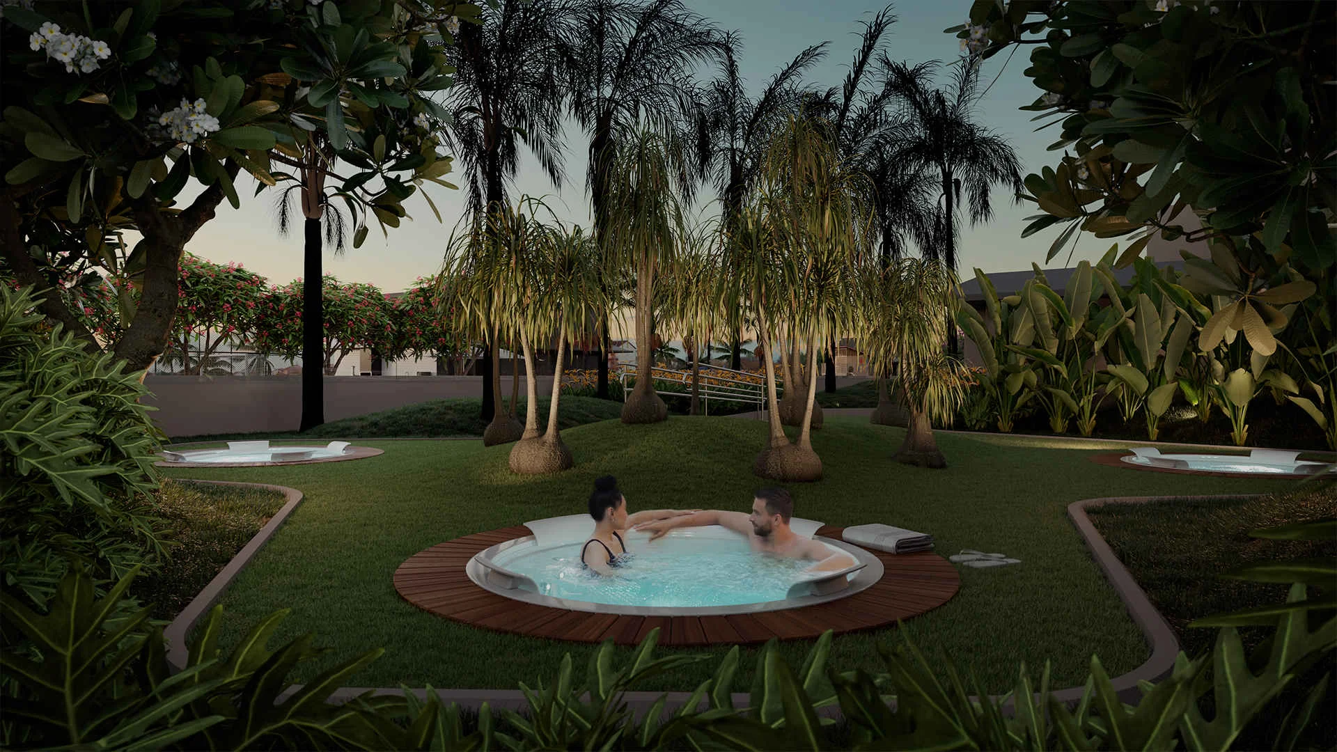 Spa no gramado, perspectiva ilustrativa